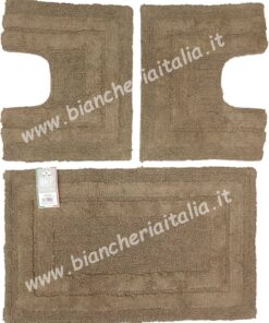 Tappeto bagno SIRIO set 3 pezzi cammello