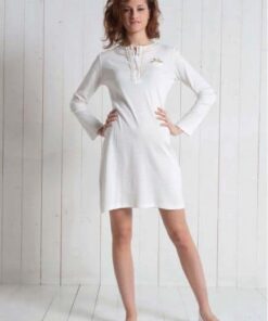 Camicia notte donna panna 6M91581 taglia xs- s maryplayd-0