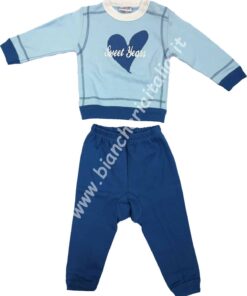 Pigiama bambinO Sweet Years 01-700 AZZURRO peso invernale-0