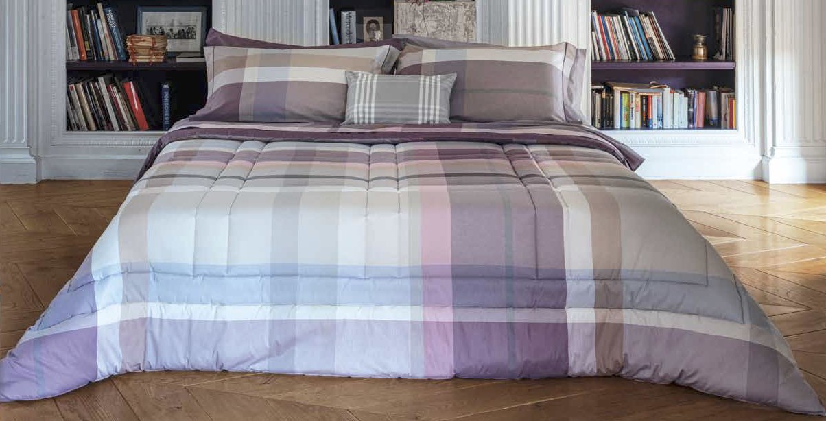 Trapunta Matrimoniale Bossi 7203 Plum Tessuto Tinto Filo