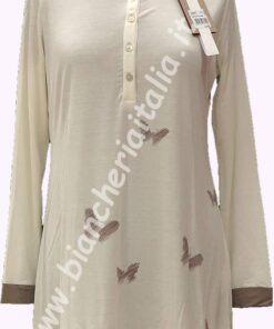 Camicia notte donna modal 6M96571 avorio manica lunga - Taglia XS