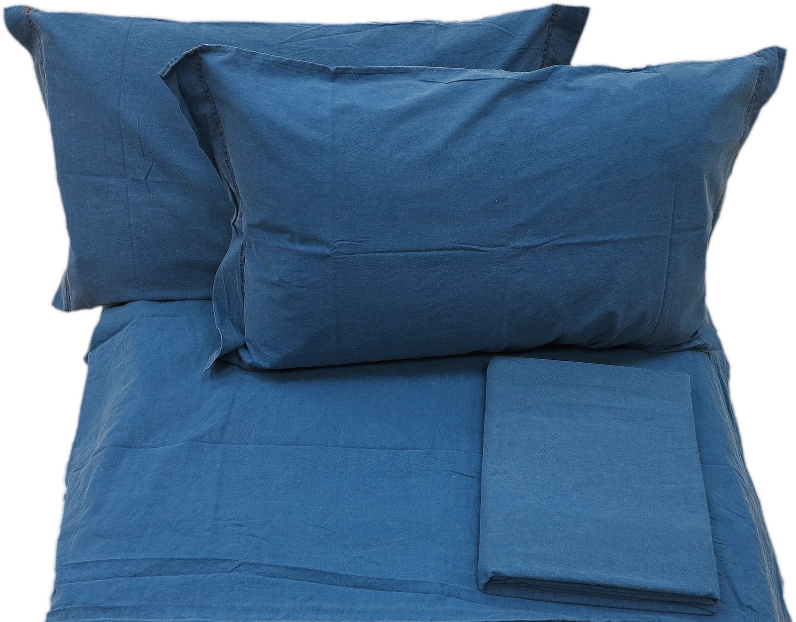 Munich Jet Jeans Copripiumino In Cotone 144 Fili | Reversibile Bianco E Blu Con Federa | Letto 135 Cm