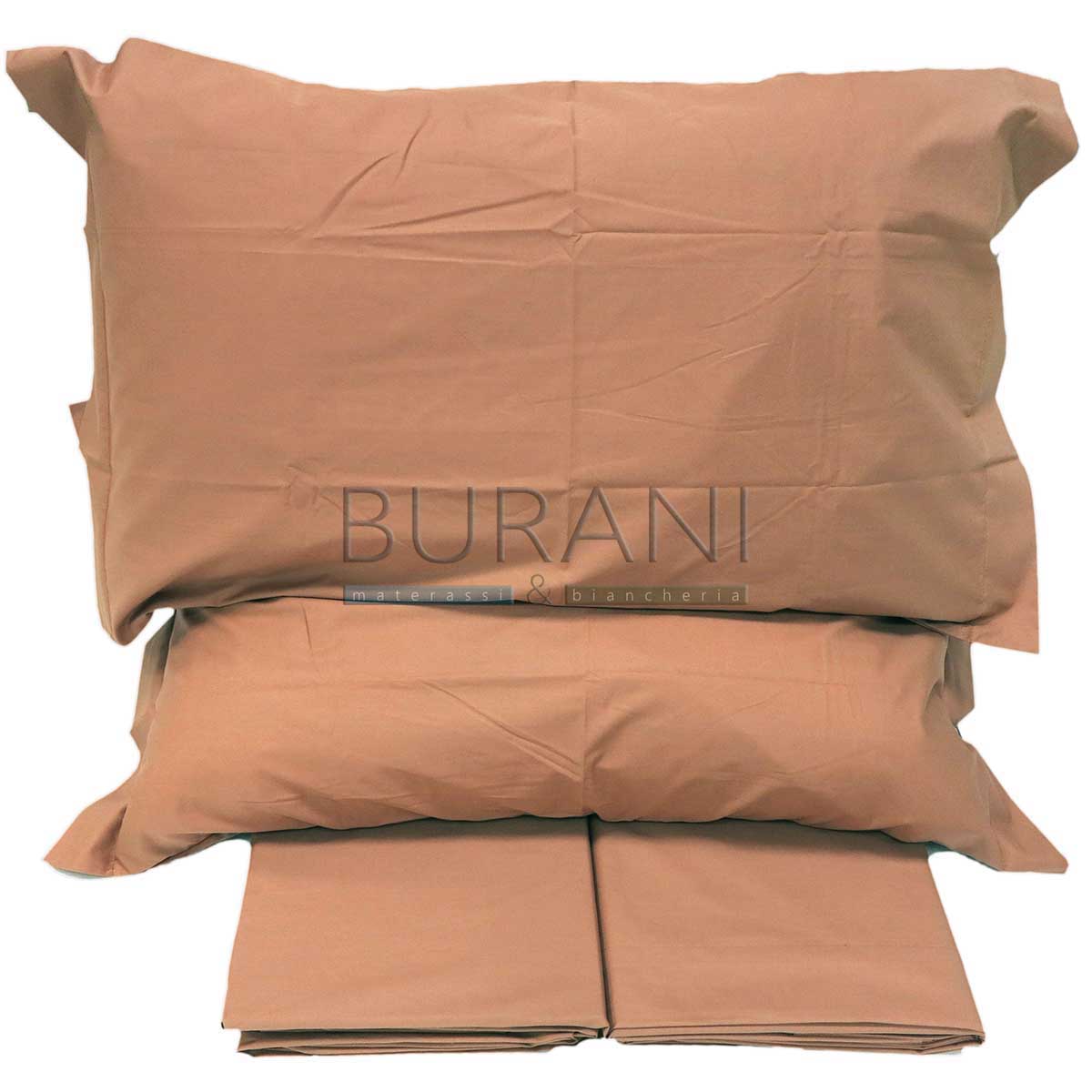 Lenzuolo matrimoniale percalle tinta unita camel
