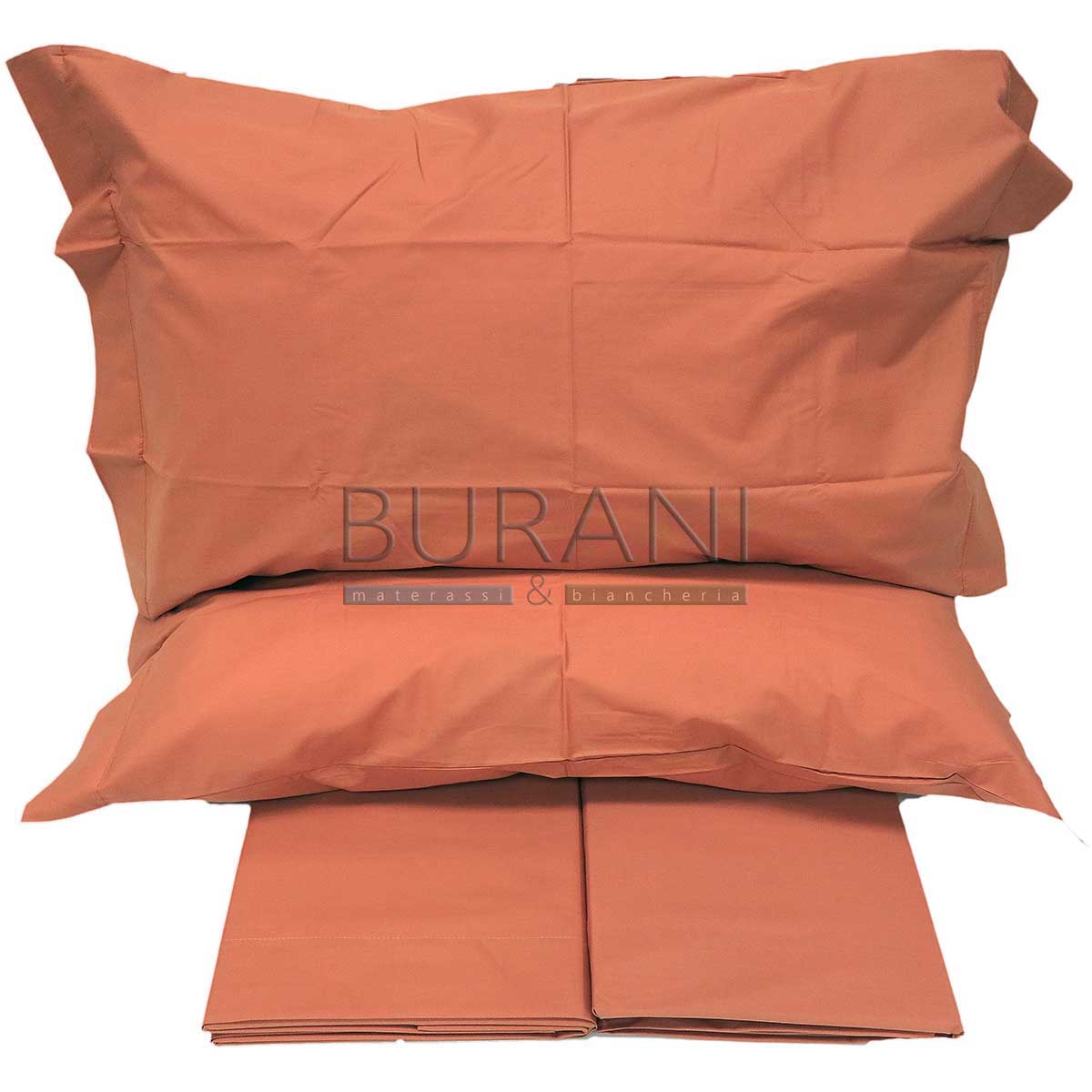 Lenzuolo matrimoniale percalle tinta unita caramel