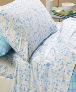 Lenzuolo Caleffi Biba azzurro cotone
