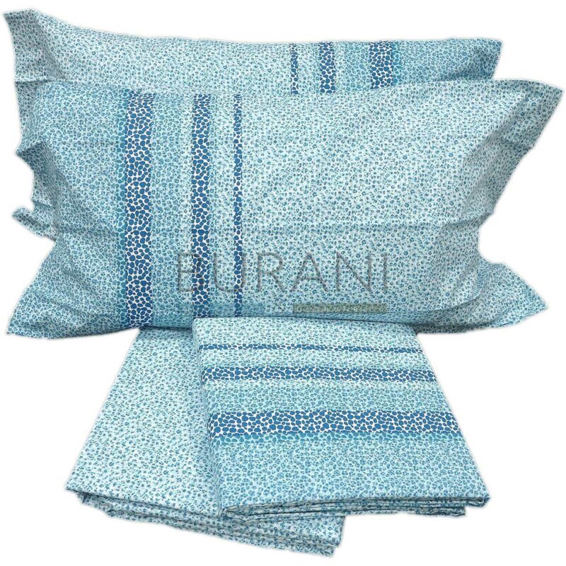 Lenzuolo Inferiore Caleffi In Cotone Jersey Per Letto Matrimoniale - Colore Azzurro - Foto 3