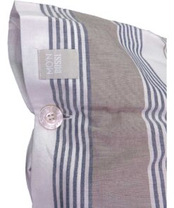 Alternative view of Federa Bossi tinto filo 8412 grigio - coppia federe con bottoni