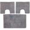 3 PEZZI 1 tappeto 45x75 + 2 cm.45x35 giro water e giro bidet GRIGIO