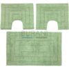 3 PEZZI 1 tappeto 45x75 + 2 cm.45x35 giro water e giro bidet VERDE