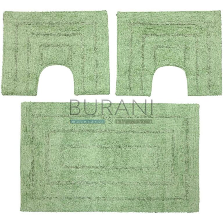 CASA TESSILE Torino Set 3 tappeti Bagno in Spugna, 1 cm 60X90 2 Girowater cm 60x45 - Rosa
