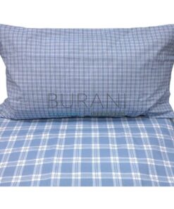 lenzuolo superiore +federe scozzese azzurro