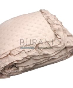 Copriletto trapuntato primaverile Nadia con rouges naturale.3