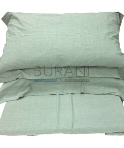 Copripiumino matrimoniale tinto filo in percalle Urban verde