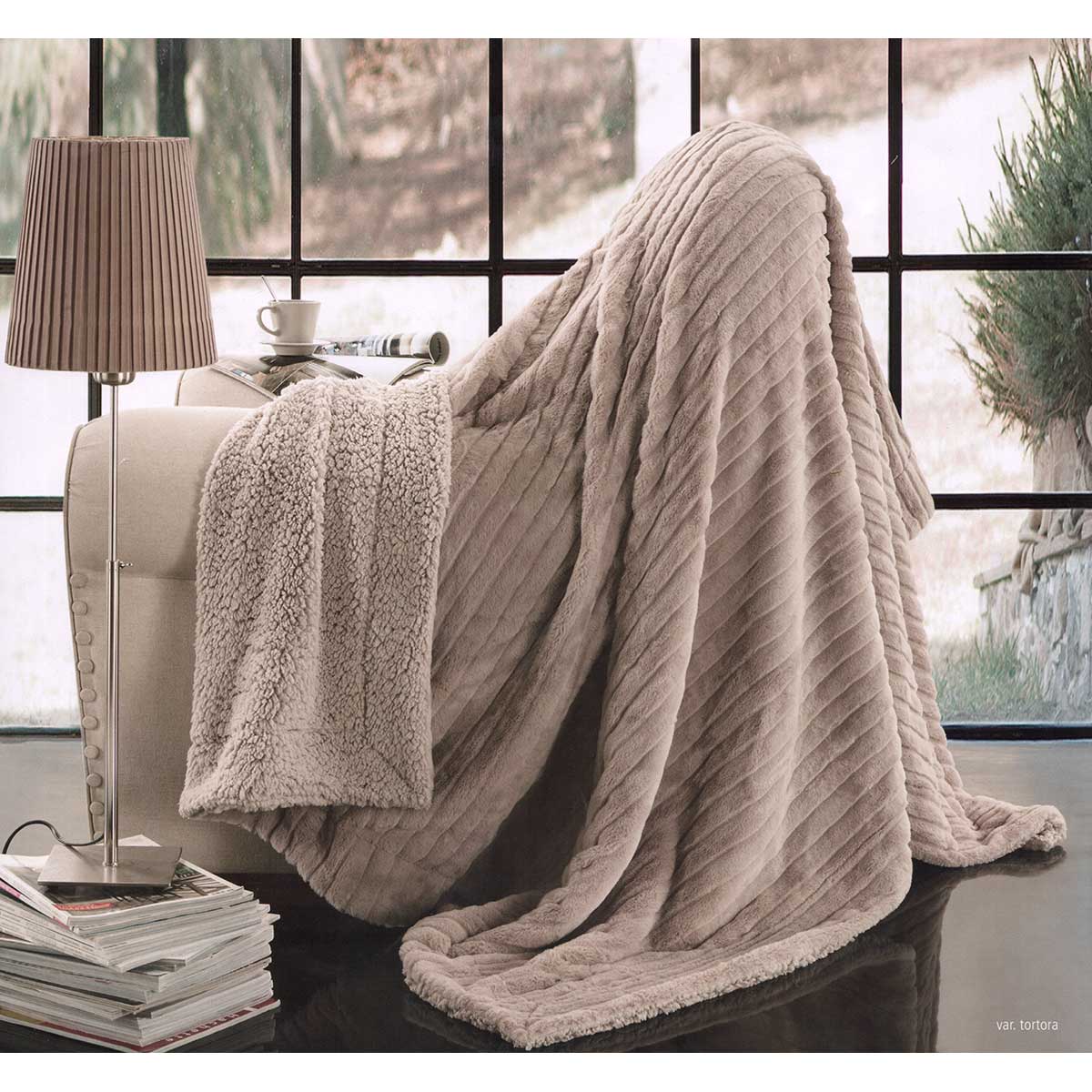 Plaid e coperta divano Visone pelliccia ecologica