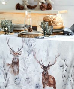 Tovaglia Natale Maison Sucrée Wood misto lino