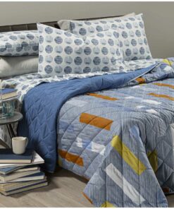 Copriletto trapuntato Caleffi Denim blu