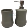 set bicchiere + dosa sapone ceramica 2 Pezzi