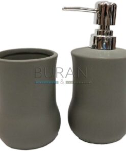 set bicchiere + dosa sapone ceramica 2 Pezzi