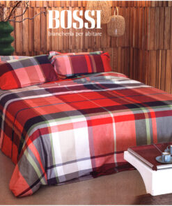Copripiumino matrimoniale BOSSI 7424 Ruby tinto filo
