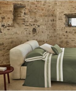 Copripiumino matrimoniale raso verde Fazzini Sentieri 33