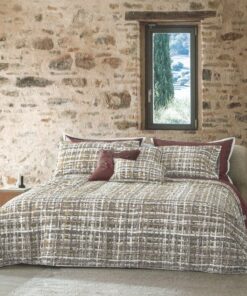 Copripiumino percalle Fazzini Coco tortora.1