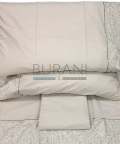 Lenzuolo flanella matrimoniale Fazzini Sashiko tortora