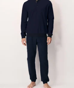 Pigiama uomo serafino interlock Perofil VPRT92978 blu