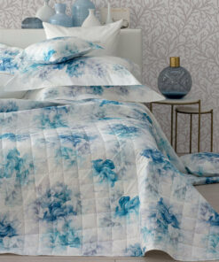 Blumarine Copripiumino matrimoniale Annabella blu - Tessuto raso di cotone