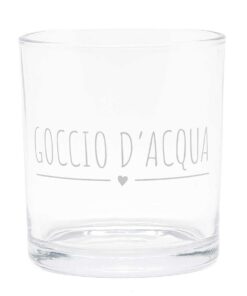 Bicchiere vetro un goccio d'acqua