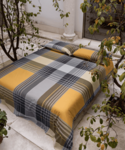 Lenzuola Bossi Saffron 7443 matrimoniale tinto filo - Escluso lenzuolo inferiore