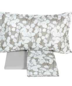 Lenzuolo copriletto percalle Fazzini Lunaria tortora 0