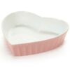 Pirofila cuore stoneware rosa