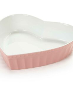 Pirofila cuore stoneware rosa