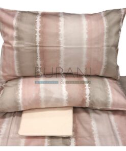 Lenzuola matrimoniale righe raso Havana pastello