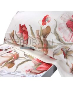 Lenzuolo Blumarine matrimoniale Florette corallo