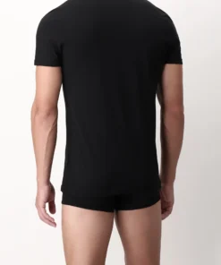 Maglietta uomo giro collo cotone Profil nera vprt000342_1