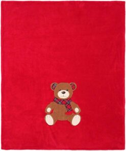 Plaid rosso con orso