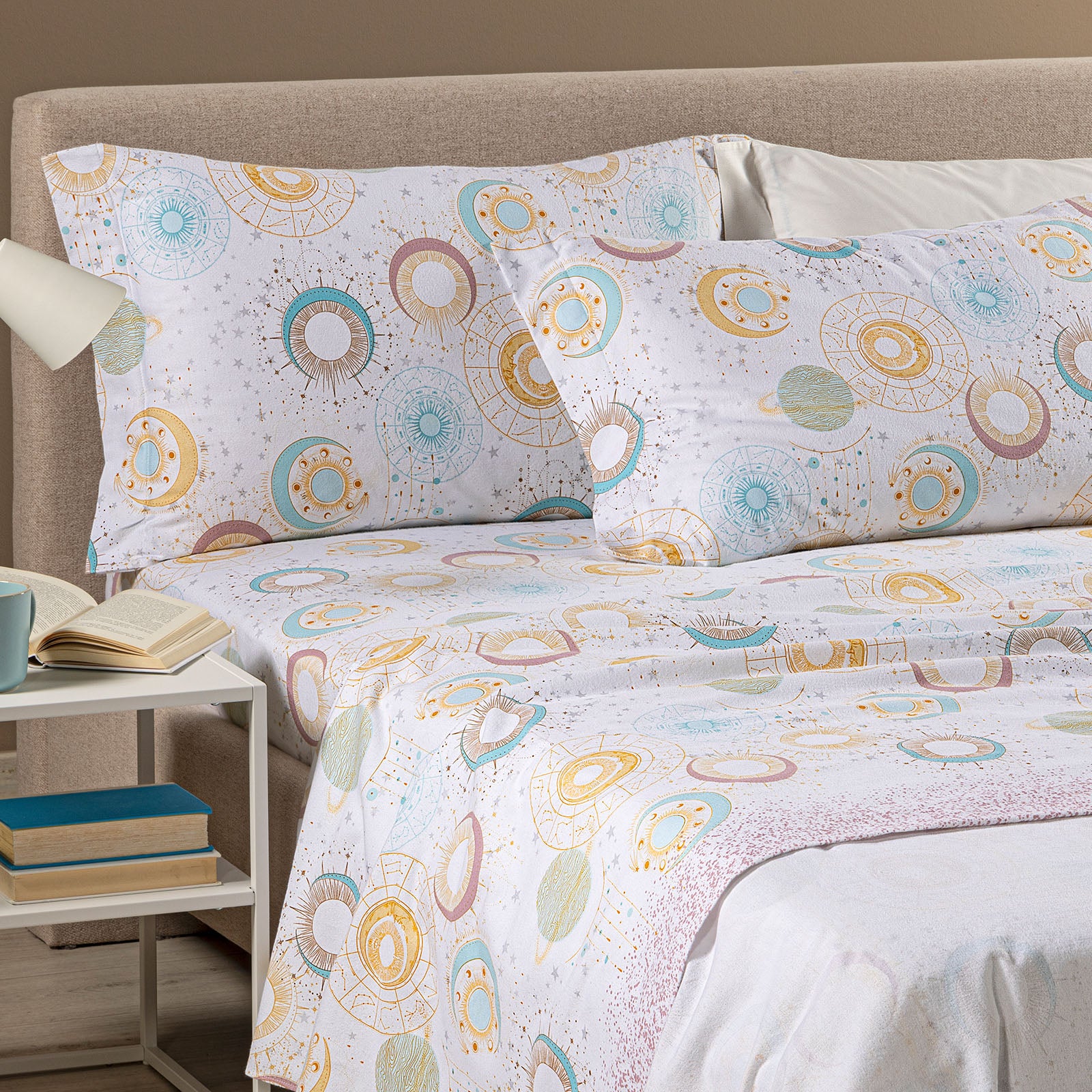 Lenzuolo FLANELLA Caleffi Luna oro .3