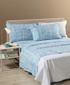 Lenzuolo matrimoniale FLANELLA Caleffi Candy blu