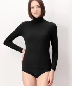 Maglia in Modal Light con Cashmere Collo Alto Oroblù - VOBT67057 nero.