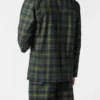 Pigiama uomo flanella aperto con collo verde vprt93213