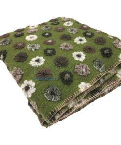 Plaid lana cotta Margherite verde scuro