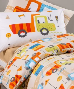 Copripiumino per letto bambini car city naturale