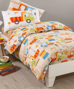 Copripiumino per letto bambini car city naturale