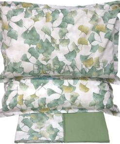 Lenzuola Matrimoniale Flanella Verde ginkgo