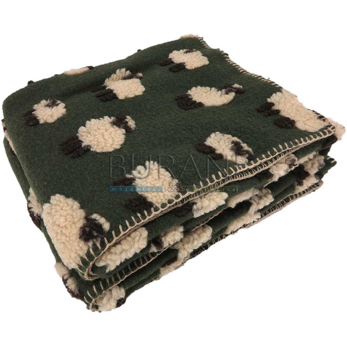 Plaid lana cotta percorelle VERDE SCURO