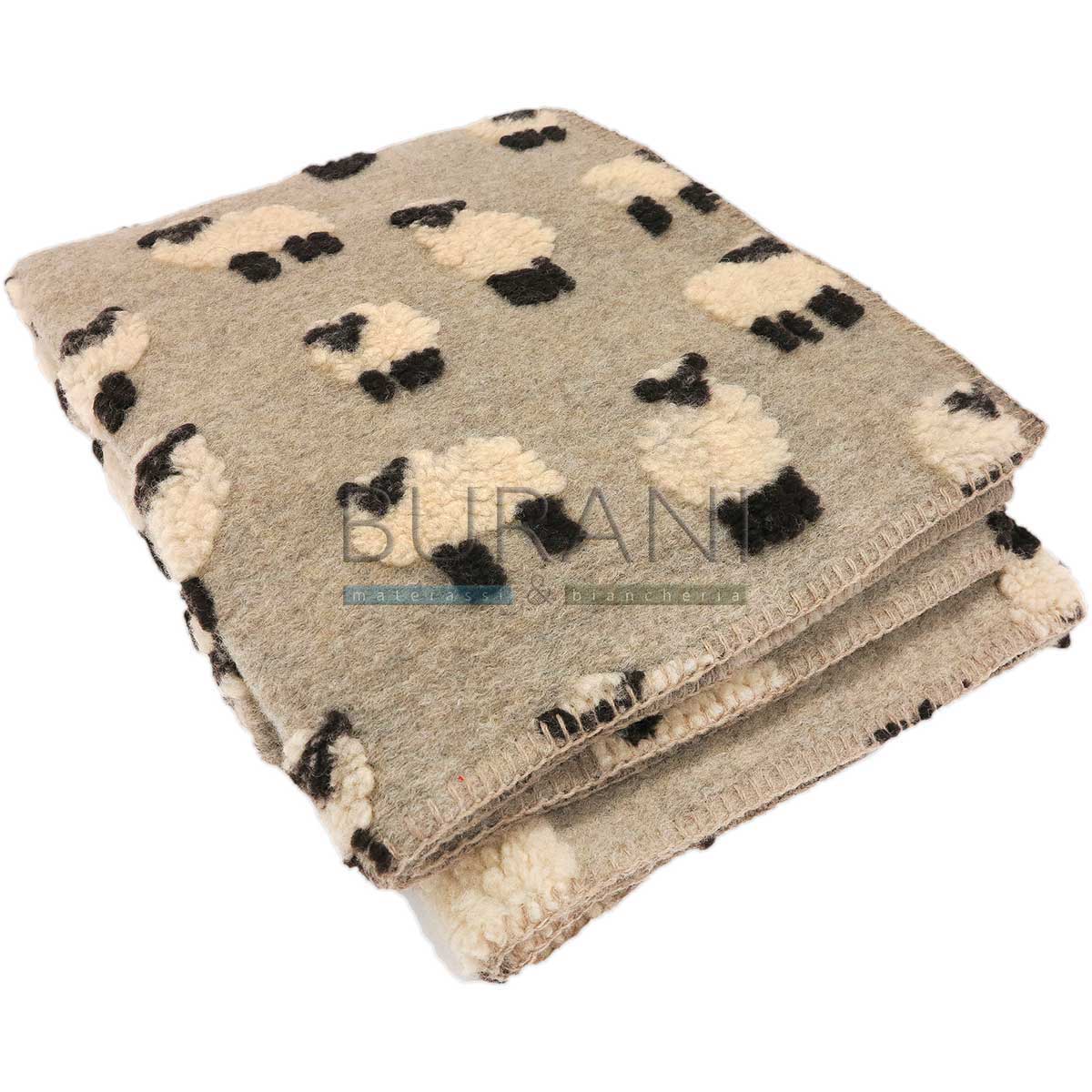 Plaid lana cotta percorelle naturale