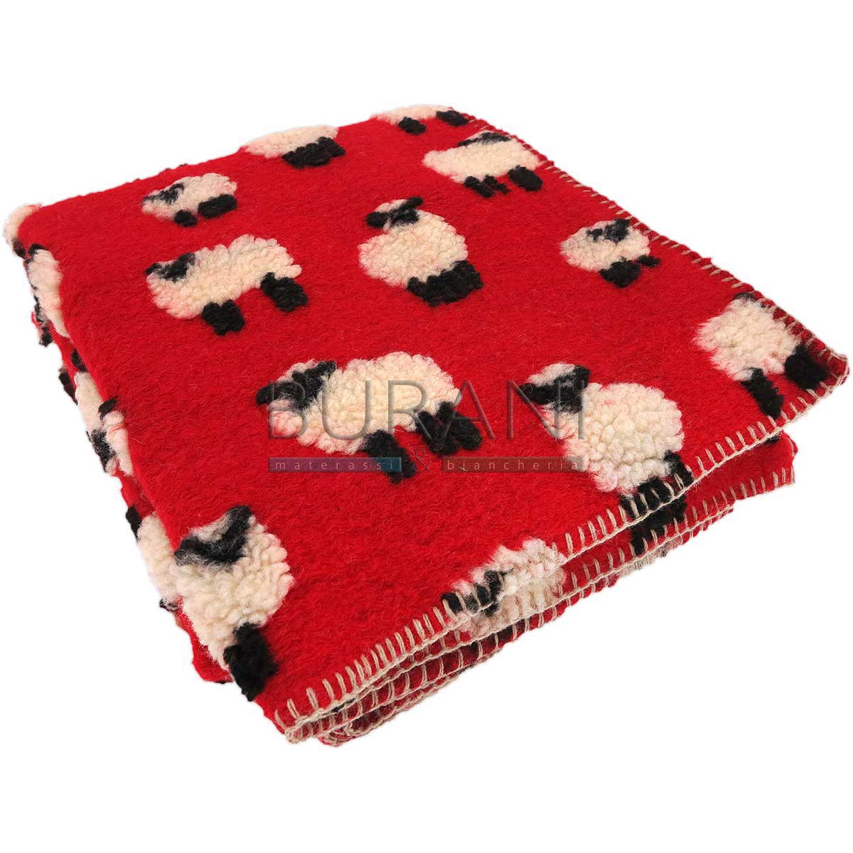 Plaid lana cotta percorelle rosso