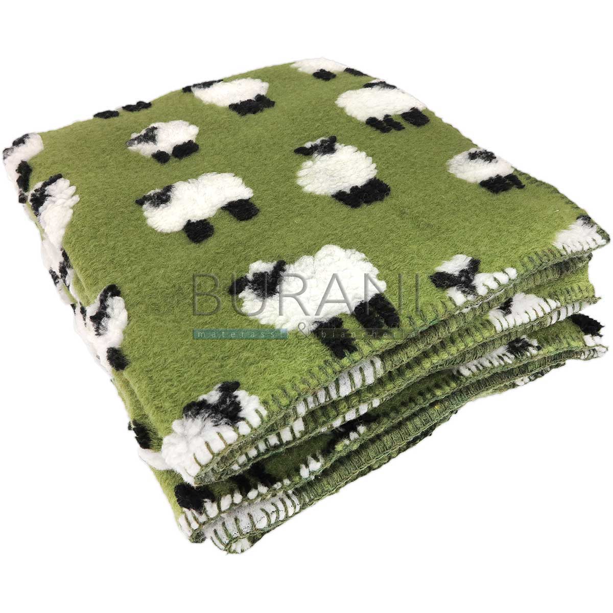 Plaid lana cotta percorelle verde