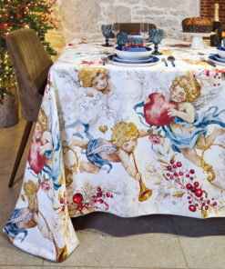 Tovaglia natalizia antimacchia messaggeri del cuore